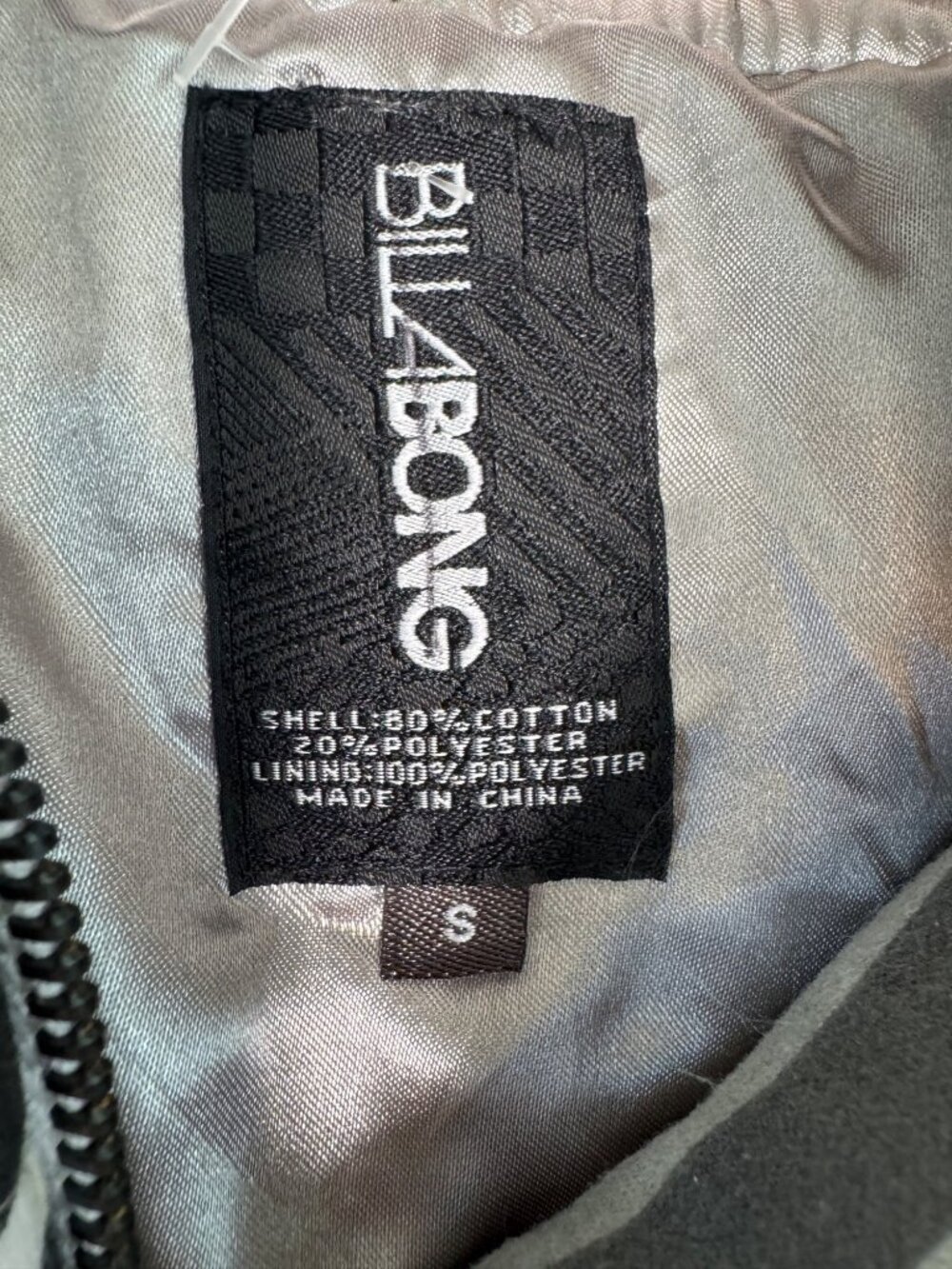 Billabong Hooded Jacket Faux Fur Trim Gray/Black Geometric Pattern Womens S - Picture 4 of 16